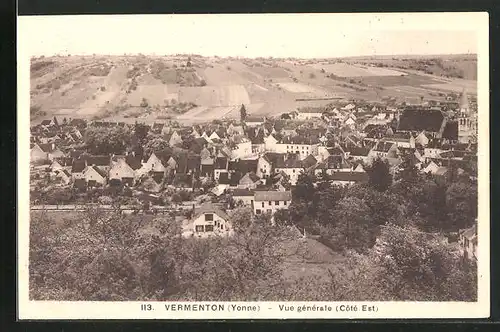 AK Vermenton, Vue generale Cote Est, Blick zur Kirche