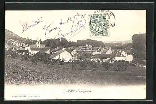 AK Vaux, Blick über den Ort zur Kirche
