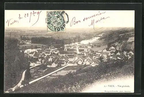 AK Vaux-sur-Yonne, Totalansicht der Ortschaft