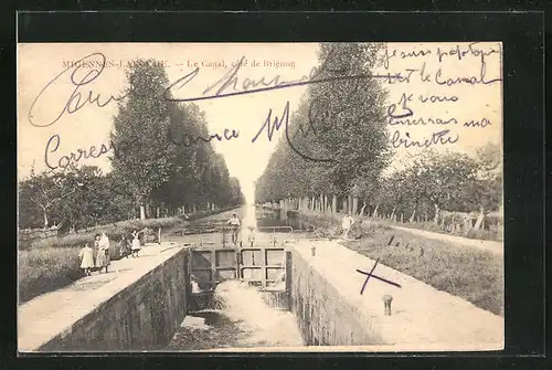 AK Migennes, Le Canal, Cote de Brienon, Kinder an der Schleuse