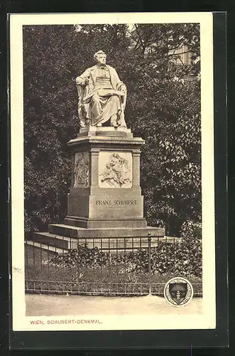 AK Deutscher Schulverein Nr. 204: Wien, am Schubert-Denkmal