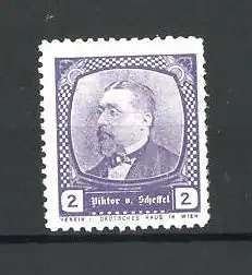 Reklamemarke Dichter Joseph Victor von Scheffel im Portrait