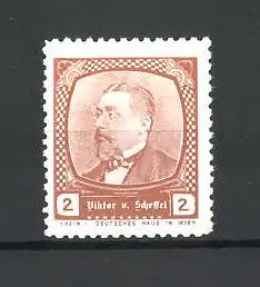 Reklamemarke Dichter Joseph Victor von Scheffel im Portrait