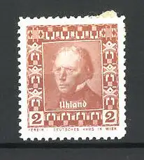 Reklamemarke Dichter Ludwig Uhland im Portrait
