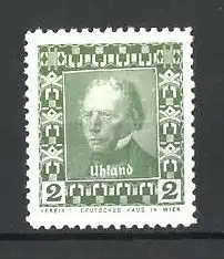 Reklamemarke Dichter Ludwig Uhland im Portrait