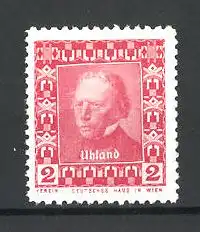 Reklamemarke Dichter Ludwig Uhland im Portrait