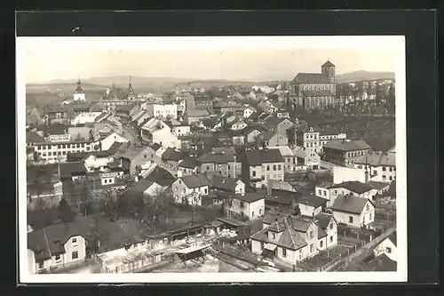 AK Turnau / Turnov, Panoramablick aus der Vogelschau