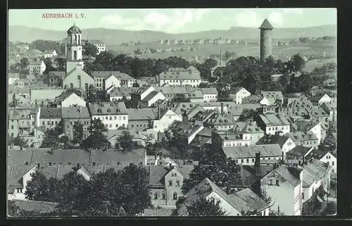 AK Auerbach i. V., Blick aus der Vogelschau