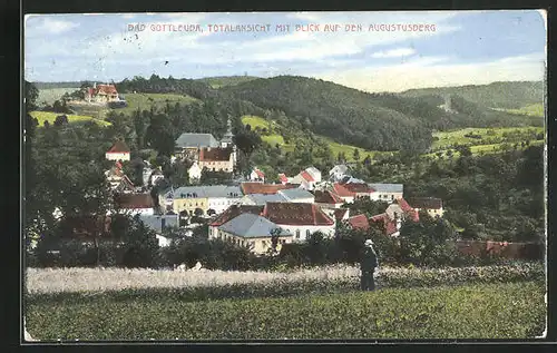AK Bad Gottleuba, Totalansicht mit Blick auf den Augustusberg