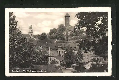 AK Auerbach i. V., Blick vom Stadtpark