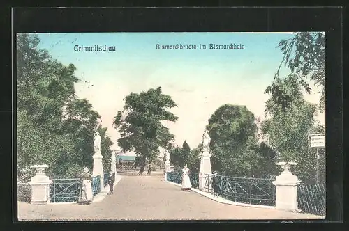 AK Crimmitschau, Bismarckstrasse im Bismarckhain