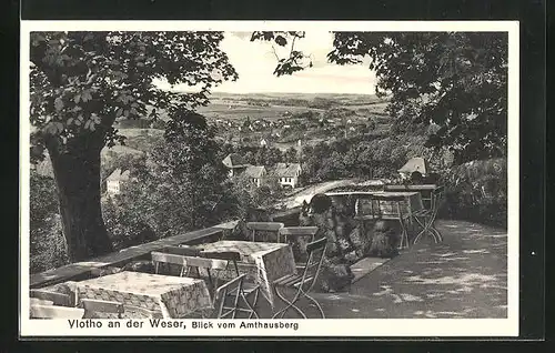 AK Vlotho / Weser, Blick vom Amtshausberg auf die Stadt