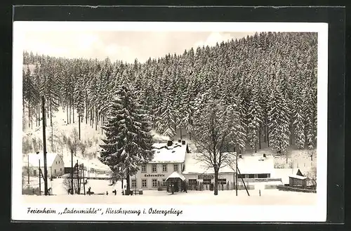 AK Hirschsprung im Osterzgeb., Ferienheim Ladenmühle im Winter
