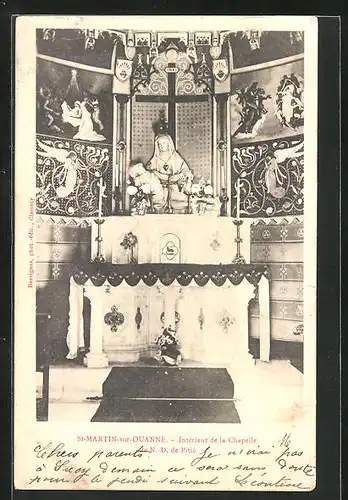 AK Saint-Martin-sur-Ouanne, Intérieur de la Chapelle