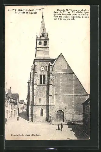 AK Saint-Julien-du-Sault, La facade de l`Eglise