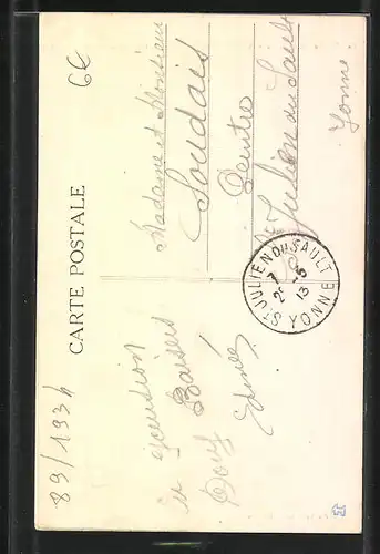 AK Voutenay, Vue sur les Rochers et l`Eglise