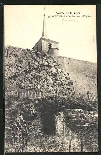 AK Voutenay, Les Rochers et l`Eglise