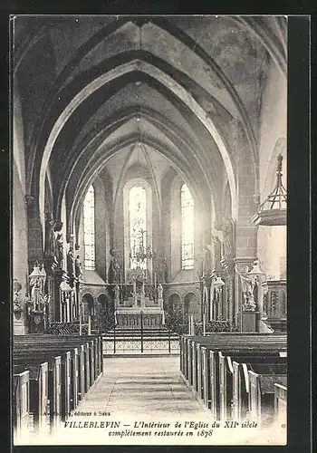 AK Villeblevin, L`Intérieur de l`Eglise du XIIe siècle