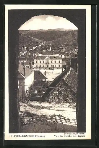 AK Chatel-Censoir, Vue du Porche de l`Eglise