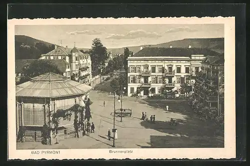 AK Bad Pyrmont, Brunnenplatz aus der Vogelschau