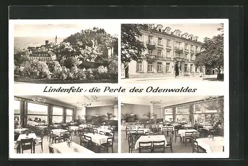 AK Lindenfels / Odw., Ortsansicht, Hotel Odenwald