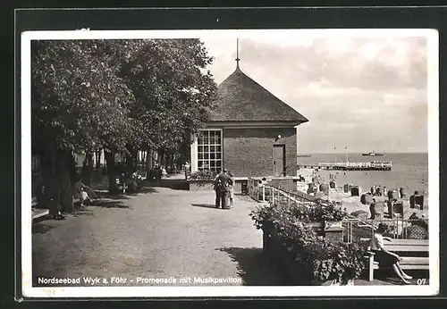 AK Wyk a. Föhr, Promenade mit Musikpavillon