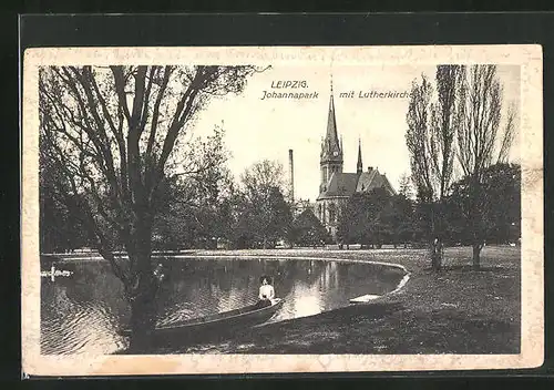 AK Leipzig, Johannapark mit Lutherkirche