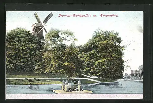 AK Bremen, Wallpartie mit Windmühle