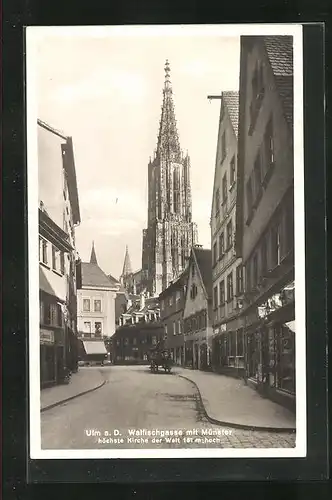 AK Ulm, Walfischgasse mit Münster