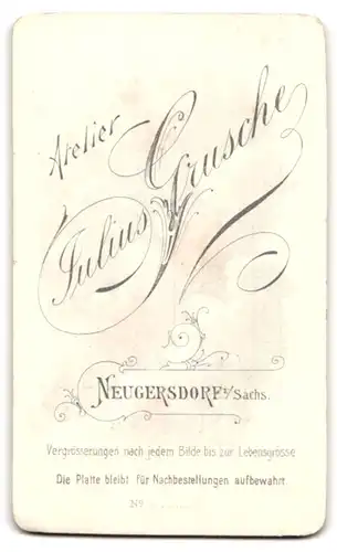 Fotografie Julius Grusche, Neugersdorf i. S., Portrait frecher Bube mit Buch im eleganten Anzug