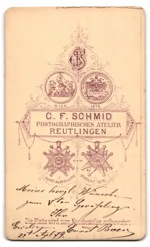 Fotografie C. F. Schmid, Reutlingen, charmant blickender junger Mann mit Vollbart