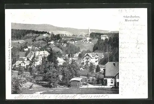 AK Schreiberhau, Marienthal aus der Vogelschau