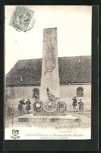 AK Ligny-le-Chatel, Monument des Enfants morts pour la Patrie