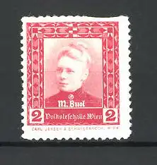 Reklamemarke Portrait von M. Buol, Volkslesehalle Wien