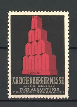 Reklamemarke Reichenberg, X. Messe 1929, Messelogo