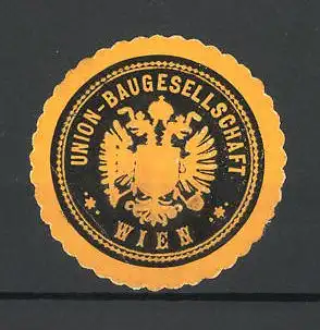 Präge-Reklamemarke Wappen der Union-Baugesellschaft in Wien