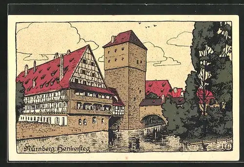 Steindruck-AK Nürnberg, Henkersteg