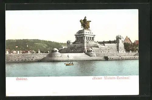AK Koblenz, Blick zum Kaiser Wilhelm-Denkmal