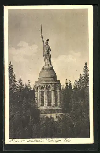 AK Teutoburger Wald, Hermannsdenkmal aus der Vogelschau