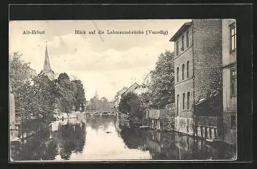 AK Alt-Erfurt, Blick auf die Lehmannsbrücke (Venedig)
