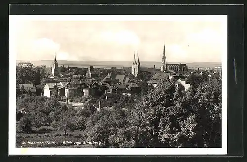 AK Mühlhausen /Thür., Ortsansicht vom Stadtberg gesehen