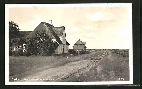 AK Keitum a. Sylt, Dorfstrasse mit Friesenhaus