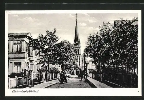 AK Ahlbeck / Ostsee, Blick zur Kirche