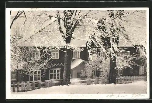 AK Brotterode / Inselsberg, Gasthaus Zum Berggarten im Winter