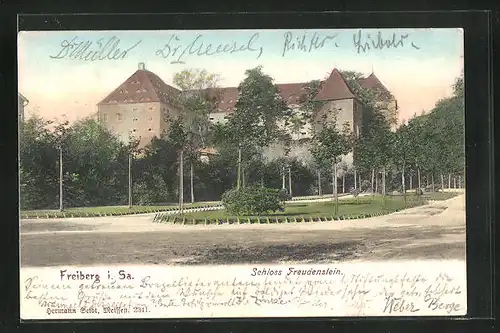 AK Freiberg / Sachsen, am Schloss Freudenstein