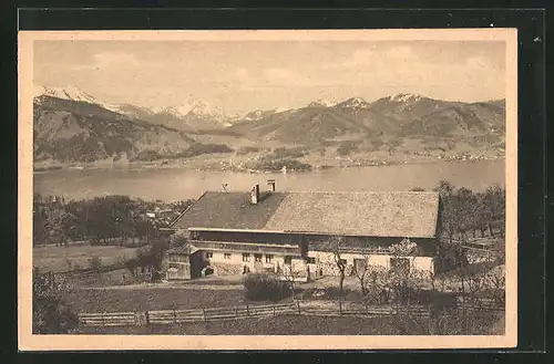 AK Tegernsee, Lieberhof mit Seepanorama