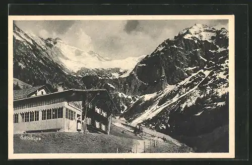 AK Oberstdorf, Gasthaus Gaisalpe mit Alpen