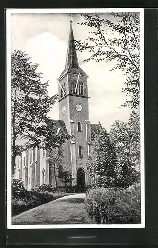 AK Ottendorf-Okrilla, Blick zur Kirche