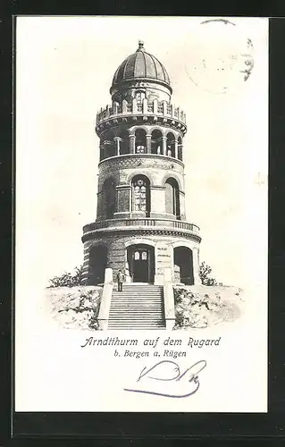 AK Bergen / Rügen, Arndtturm auf dem Rugard