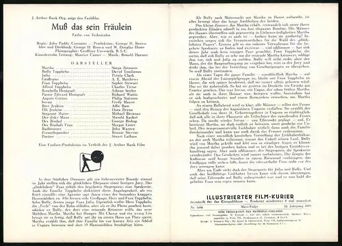 Filmprogramm IFK Nr. 1484, Muss das sein Fräulein, Sonja Ziemann, David Tomlinson, Regie: John Paddy Carstairs